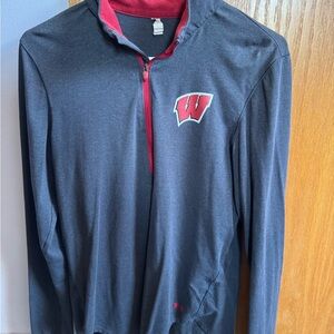Under Armour Grey and Red quarter zip